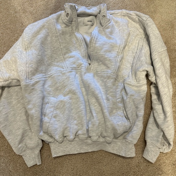 Joah Brown Tops - Retro Half Zip JOAH BROWN sweatshirt Grey One size